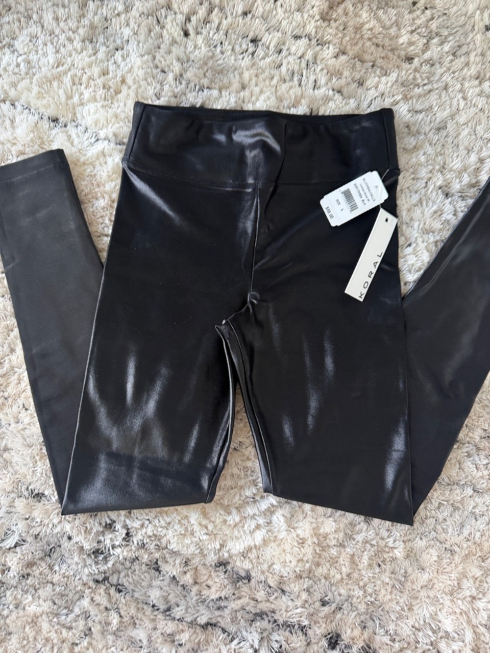Koral Black Shiny High-Rise Leggings